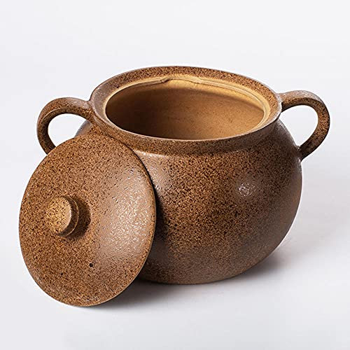 ksamwjf Cacerola de Terracota Cacerola de cerámica Olla de Barro Olla de Cocina de Arcilla Llama Abierta Dedicada, sin esmaltar, Olla de guiso de Barro de Estilo Chino.