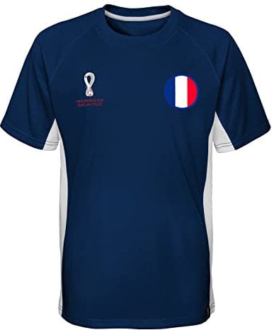 FIFA Officiel Coupe du Monde 2022-France T-Shirt, Bleu Marine, XXL Homme