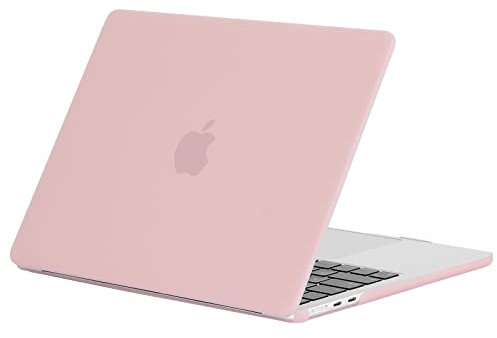 EooCoo Custodia Compatibile con MacBook Air 13 M2 M3 M4 A2681 A3113 A3240 2025 2024 2022 Rilasciato con Touch ID, Mac 13.6 Pollici Cover Rigide Plastica Protezione - Rosa Opaco
