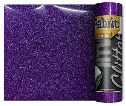 Cricut Joy Compatible Glitter Iron On Vinyl | Brilliant & Sparkling Heat Transfer Vinyl for Use On Fabrics | Shimmering Effect | Available in A Large Variety of Colours (Deep Purple)