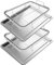 Linkidea 2 Pcs Compact Roasting Pan with Rack Set, Rectangle 12.6'' x 9.4'' Stainless Steel Baking Accessories, Oven Tray and Safe Grid Wire Racks for Roasting