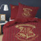 Harry Potter Tartan Parure de Lit Enfant 1 Personne | 100% Flanelle de Coton | Oeko-TEX | Housse de Couette 140x200 cm + 1 Taie d'oreiller 63x63 cm | Imprimé Réversible | Rouge