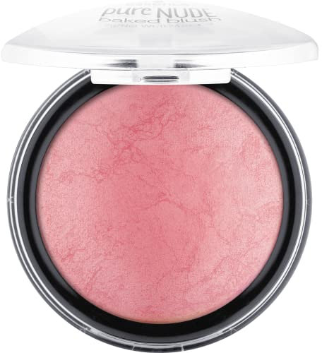 essence pure NUDE baked blush, Rouge, Nr. 02, Pink, langanhaltend, strahlend frisch, schimmernd, farbintensiv, vegan, ölfrei, ohne Parfüm, ohne Alkohol, 1er Pack (7g)