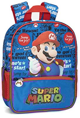 SUPERMARIO - Mini-Rucksack für Schule und Freizeit, Unisex, lässiger Rucksack für Jungen und Mädchen - 22 x 10 x 33 cm, blau, Taglia unica, Casual