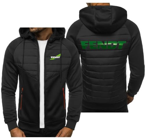 Felpa con Cappuccio E Zip Intera da Uomo per Giacca Casual con Stampa FENDT Cardigan A Maniche Lunghe in Pile Cappotto - Regalo per Adolescenti- Black||M