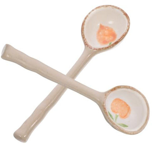 COLLBATH 2stücke Kreative Keramiklöffel Für Desserts Cartoon-löffel Für Kaffee Und Snacks Lebensmittelecht Spülmaschinenfest Elegantes Design Für Stilvolle Anlässe