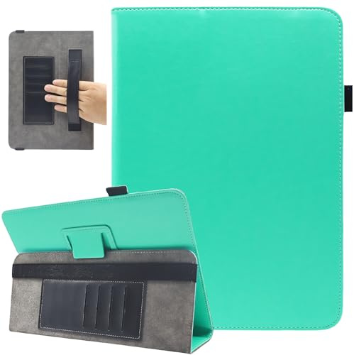 Universal 10 10.1 11 Inch Tablet Case, Viclowlpfe Protective Folio Stand Android 16 15 Case for 9.6-11 Inch Tablet with Hand Strap and Cards Slots, Agave Green