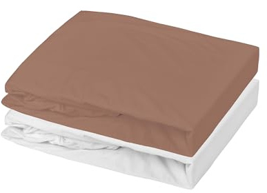 Mon PTIT Dodo Set of 1 Polyurethane Base + 1 Fitted Sheet 70 x 140 cm White/Brown