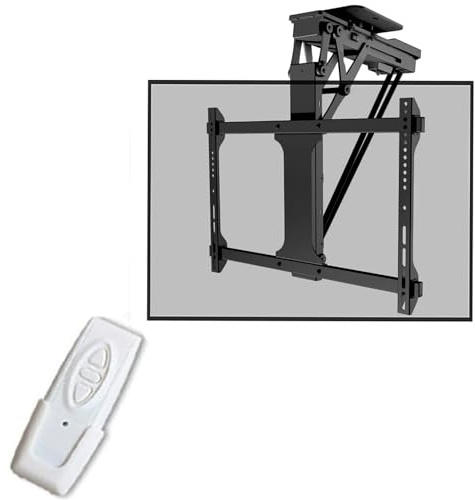 Ceiling TV Mount Stand - Motorised TV Bracket StandFull Motion 360° Rotation Tilting Ceiling TV Mount StandFits 32-75 Inch TVs0-75° Angle Adjustment±90° Left And Right Rot