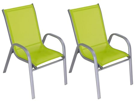Hline Kinderstuhl aus Metall Kinder Gartenstuhl Sessel Stuhl stabil robust (2 Stück GRÜN)