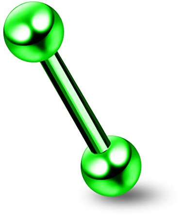Monster Piercing 16 Gauge - 10MM Länge Neon grün eloxiertem 316L chirurgischer Stahl gerade Barbell mit Kugel Augenbrauen Piercing Bar