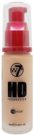 W7 | Foundation | HD Foundation - Sand Beige | Light to Medium Coverage, Lightweight and Long Lasting