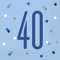 Stunning 40th Glitz Blue & Silver Luncheon Napkins (16cm) - Dazzling Addition for Parties, Events & Elegant Table Decor - 16ct