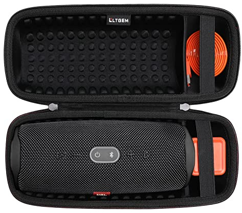 LTGEM Funda rígida para JBL Charge 4/Charge 5 Altavoz Bluetooth inalámbrico portátil Impermeable Compatible con Cable USB y Accesorios de Cargador.