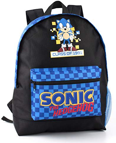 SONIC THE HEDGEHOG Rucksack für Jungen | Füttern Sie Ihr Abenteuer mit Retro-Gamer-Stil | Kinderrucksack | Erhöhen Sie Ihren Tag mit Spielspaß, schwarz., Schwarz., Taille unique