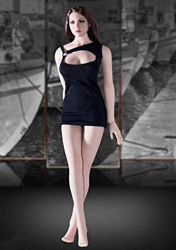 ZSMD 1/6 Scale Sexy Dress Black Female Clothes One-Piece