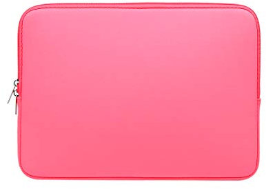 RAINYEAR 15.6 Inch Laptop Sleeve Protective Case Soft Carrying Zipper Bag Cover Compatible with 15.6 Notebook Computer Ultrabook Chromebook(Bright Pink)