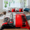 London Big Ben Bettbezug Set Rote Telefonzelle Bus Bettwäsche Set 155x220cm für Kinder Jungen Mädchen Britisch Stil Betten Set London Cityscape Schlafzimmer Kollektion 2St