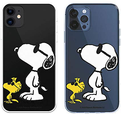 Schutzhülle für iPhone 12 - iPhone 12 Pro Offizielles Snoopy Woodstock und Snoopy Posado zum Schutz Ihres Handys. Flexible Silikonhülle mit offizieller Lizenz von Peanuts.