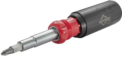 Mayhew Tools 51011 11-in-1 Multi-Bit Screwdriver, Black/Red