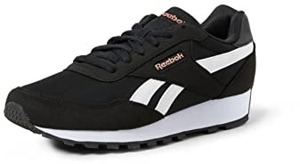 Reebok Women Rewind Run Sneaker, Core Black/White/Blush Metal, 5.5