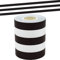 Black & White Stripes Straight Rolled Border Trim, 50 Feet