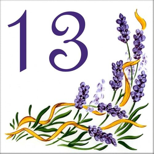 Signalétique de maison en faïence – Carreau de 15,2x15,2cm – Numéro au choix