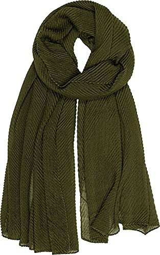 Caspar SC509 eleganter Damen Schal mit Streifen Webmuster