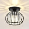 ZYDTRIP Crystals Ceiling Light Fixtures Chandelier, Small Semi Flush Mount Ceiling Light Fitting for Hallway Entrance Kitchen Bedroom Dining Rooms Living Rooms Bar (Black)