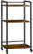 HOMCOM Carro de Almacenamiento con 3 Estantes Ajustables Soporte de Impresora con Ruedas para Oficina Cocina Dormitorio 50x35x100,5 cm Marrón Rústico