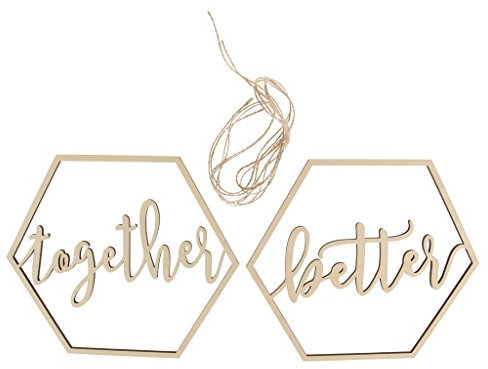 Panneaux en bois « Better Together » à suspendre pour chaises de mariage