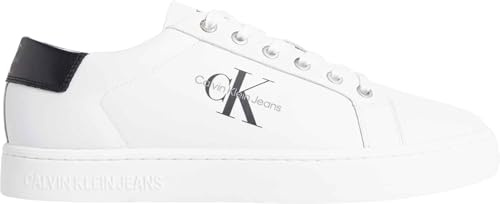 Calvin Klein Herren Cupsole Sneaker mit Logo, Weiß (Bright White), 45
