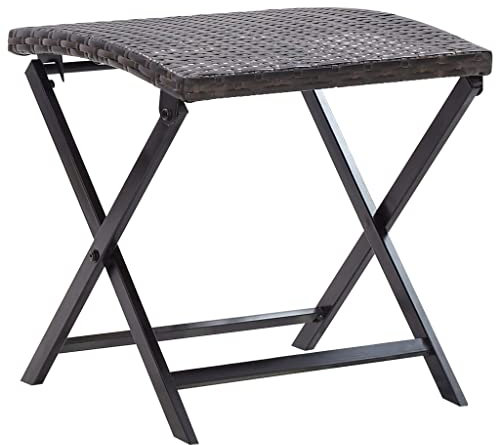 Outdoor Fußstützen, Outdoor-Möbel, Klapphocker, Poly-Rattan, Braun