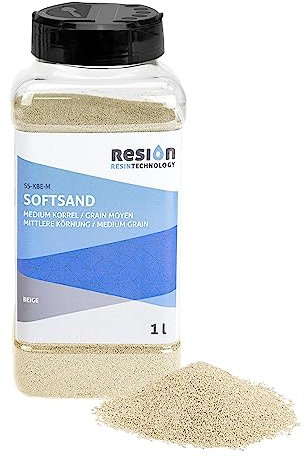 SoftSand Antirutschbeschichtung Gummipartikel - Beige - 1L - Gummisand ideal als rutschfeste Beschichtung bei Booten und Pool - Mittlere Körnung - zum Vermischen mit Farbe - Coating