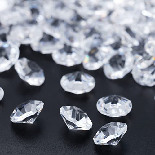 Relaxdays Deko Diamanten, 1700er Set, Tischdeko Hochzeit, Streudeko Kristalle, Kunststoff, 6 x 10 mm, transparent
