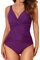 Smismivo Costume da Bagno Intero da Donna con Controllo della Pancia Push up Costume Intero Donna con Halter Imbottito Elegante Curvy Costumi da Bagno Donna Spiaggia Estate Beachwear