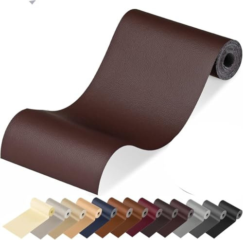 MICTER Patch di Riparazione in Pelle 40 * 200 cm, Toppe per Riparazione Autoadesive in Pelle, Grande Pelle Adesiva per Riparazioni per Divano, Sedile Auto, Mobili, Tappezzeria (Caffè Scuro)