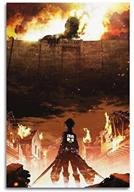 VZRSQZK Anime Attack on Titan Poster, dekoratives Gemälde, Leinwand-Wandposter und Kunstdruck, modernes Familienschlafzimmer-Dekor-Poster, 20 x 30 cm
