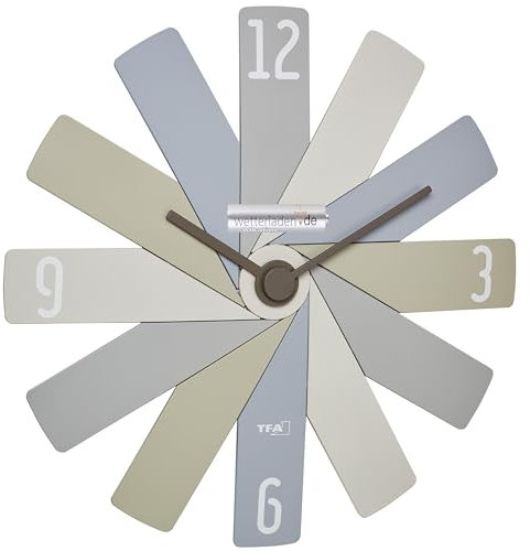 TFA Dostmann Designer-Wanduhr analog Clock in The Box, 60.3020, mit Stecksystem, leises Uhrwerk, Lange Batterielaufzeit, Quarzuhr, Wohnzimmeruhr, Küchenuhr
