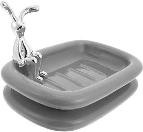 Cabilock Seifenschale Aus Keramik Seifenhalter Für Waschbecken Duschseifenschale Seifenschalen Für Stückseife Seifenbehälter Hasenschlüsselhalter Hasen-ringhalter Keramikplatte Haushalt