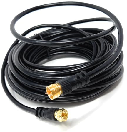 DRUT 10m F-Type Male to Male Coax Coaxial Cable, Extension 75ohm Cord Wire