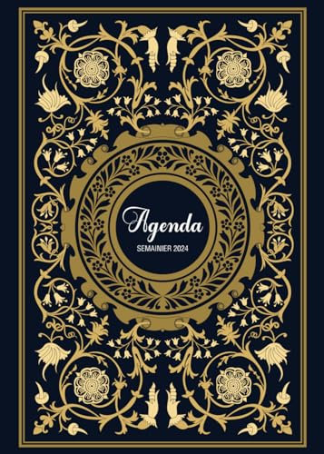 Agenda semainier 2024: Format A5 | 2 pages par semaine | Pour vos rendez-vous personnels et professionnels | Couverture Art nouveau