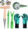 Pikierstab,sämaschine,Pflanzholz,Pflanzholz Garten Pflanzer Werkzeug,5 Stück Gartenwerkzeug Set,Blumenzwiebel pflanzholz Werkzeuge und Handschuhe