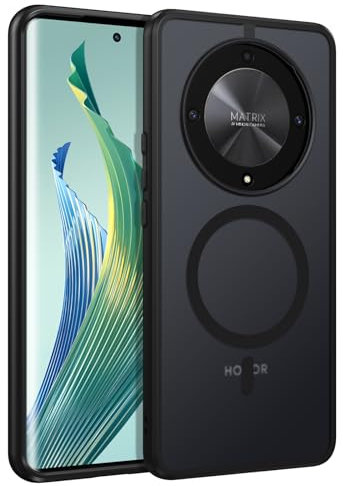 DUEDUE Coque Honor Magic 6 Lite, Compatible avec MagSafe Protection Honor Magic 6 Lite 5G Matte Fine Rigide Antichoc, Coque de Téléphone Honor Magic 6 Lite Magnétique, Noir