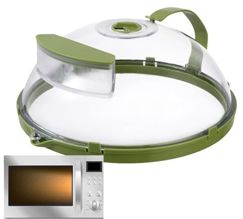 Microwave Splatter With Water Steamer | Microwave Splatter Guard Lid | Transparent Microwave Plate Food With Handle | Dustproof Splatter Guard For Hotels Dining Rooms Canteens Restaurants