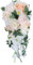Fasksh Hochzeitsbraut mit Blumen, Brautstrauß, Wasserfälle, Wassertropfensträuße – Orchidee, handgefertigte Rosen, Paare, Antrag, Fotografie, Requisiten, Hochzeitsfeier