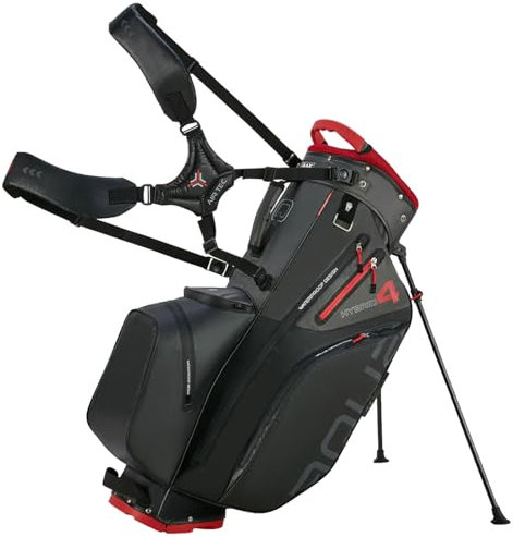 Big Max Aqua Hybrid 4 - Wasserdichte Golftasche - Cartbag - Schwarz Grau