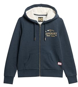 Superdry Damen Luxe Kapuzenjacke mit Logo in Metallic-Optik