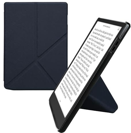 kwmobile Étui Compatible avec Pocketbook InkPad 4 / Color 3 / Color 2 Coque - Étui à Rabat magnétique Tablette eReader Similicuir - Bleu foncé