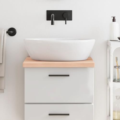 Encimera de baño Madera Maciza sin Tratar 40x50x(2-4) cm，Lavabo sobre encimera, Lavabo de tocador, Lavabo sobre encimera para baño